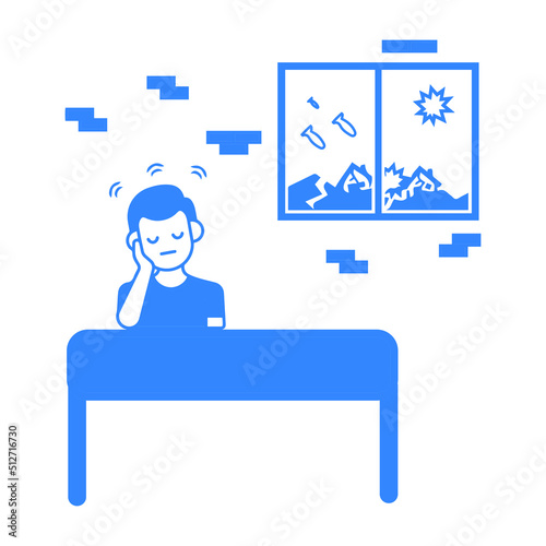 Civilians hiding people scared icon