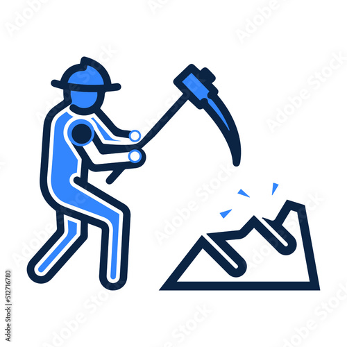 Digging labor quarry worker icon-04