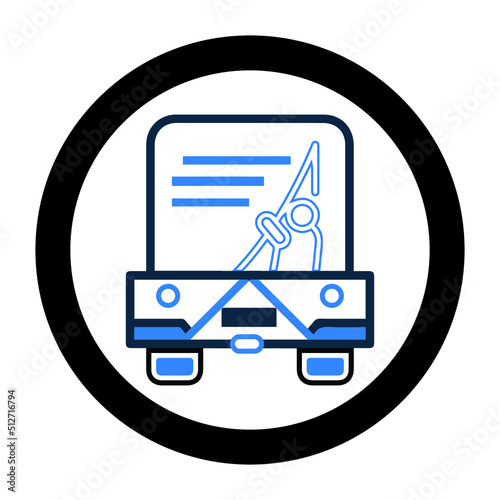 Delivery refugee transport truck icon