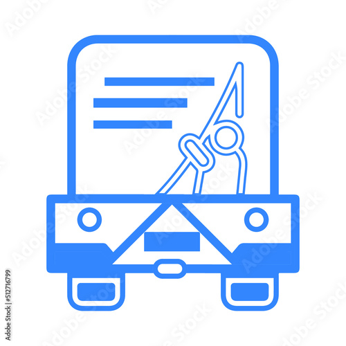 Delivery refugee transport truck icon