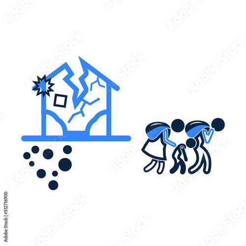 The bomb destroyed Human or bombing icon