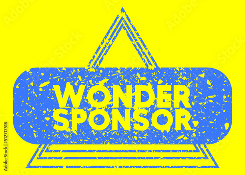 Simple vintage rubber stamp with Wonder Sponsor text.