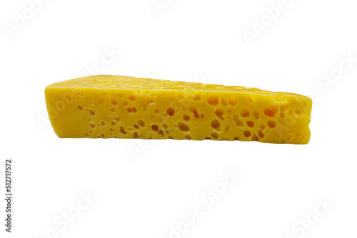 Piece of swiss cheese isolated on white background
