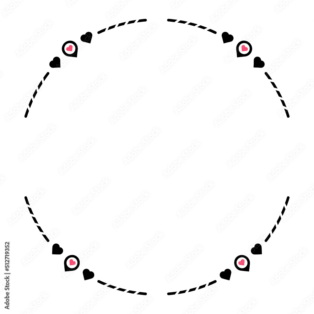 Naklejka premium heart circle frame