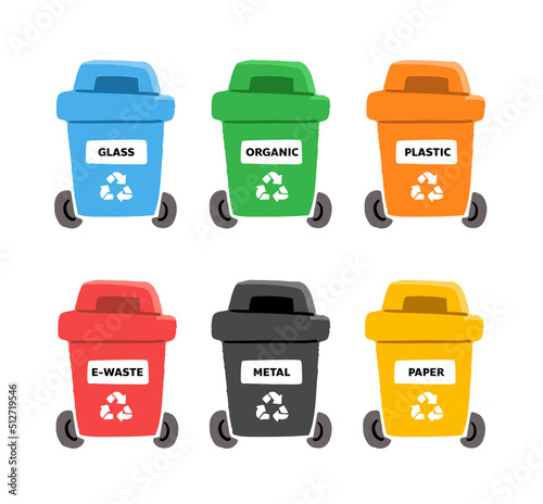variation type of recycle bin, trash, garbage