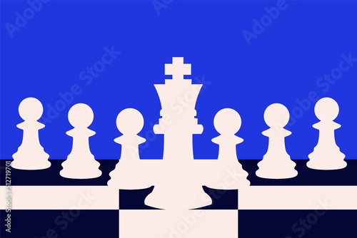 Chess game flat vector