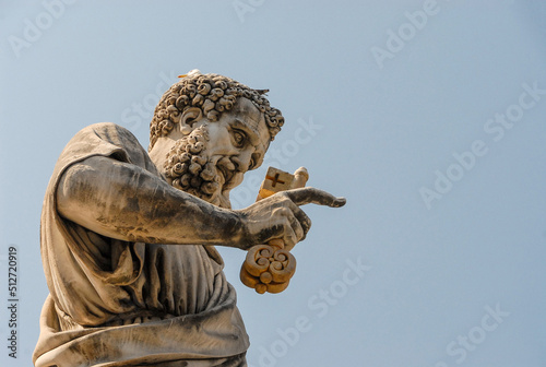 Vatican, Italy - June 2000: The statue of Saint Peter the Apostle