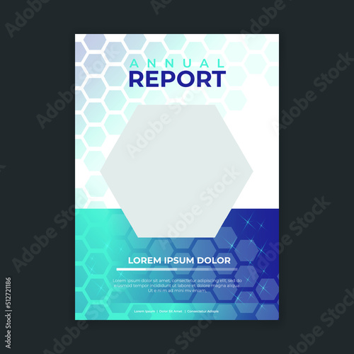 gradient science annual report cover page design template 