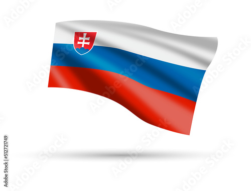 Wavy vector flag of Slovakia