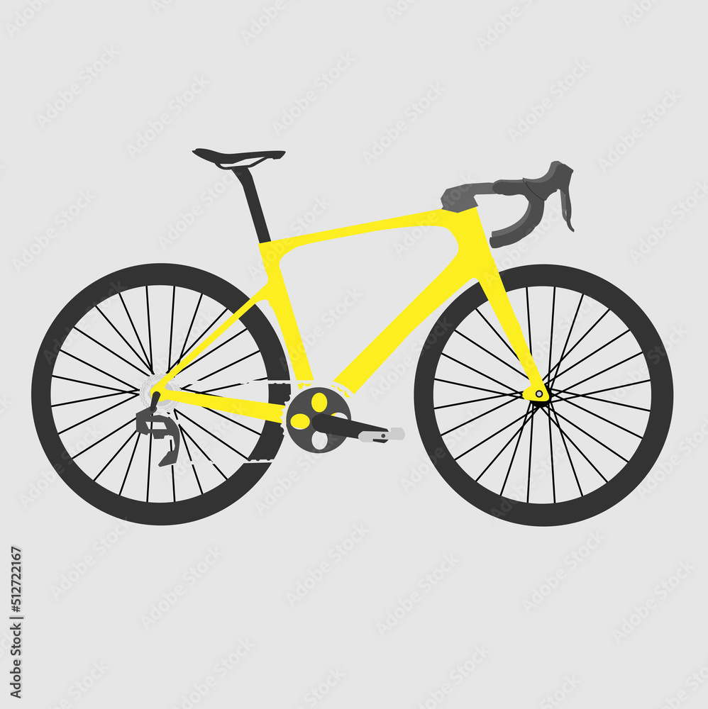 Fototapeta premium yellow mountain bike isolated from gray background