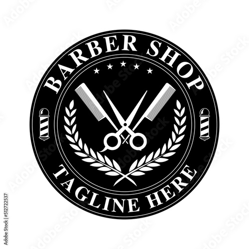 Barbershop logo design illustration vector.
