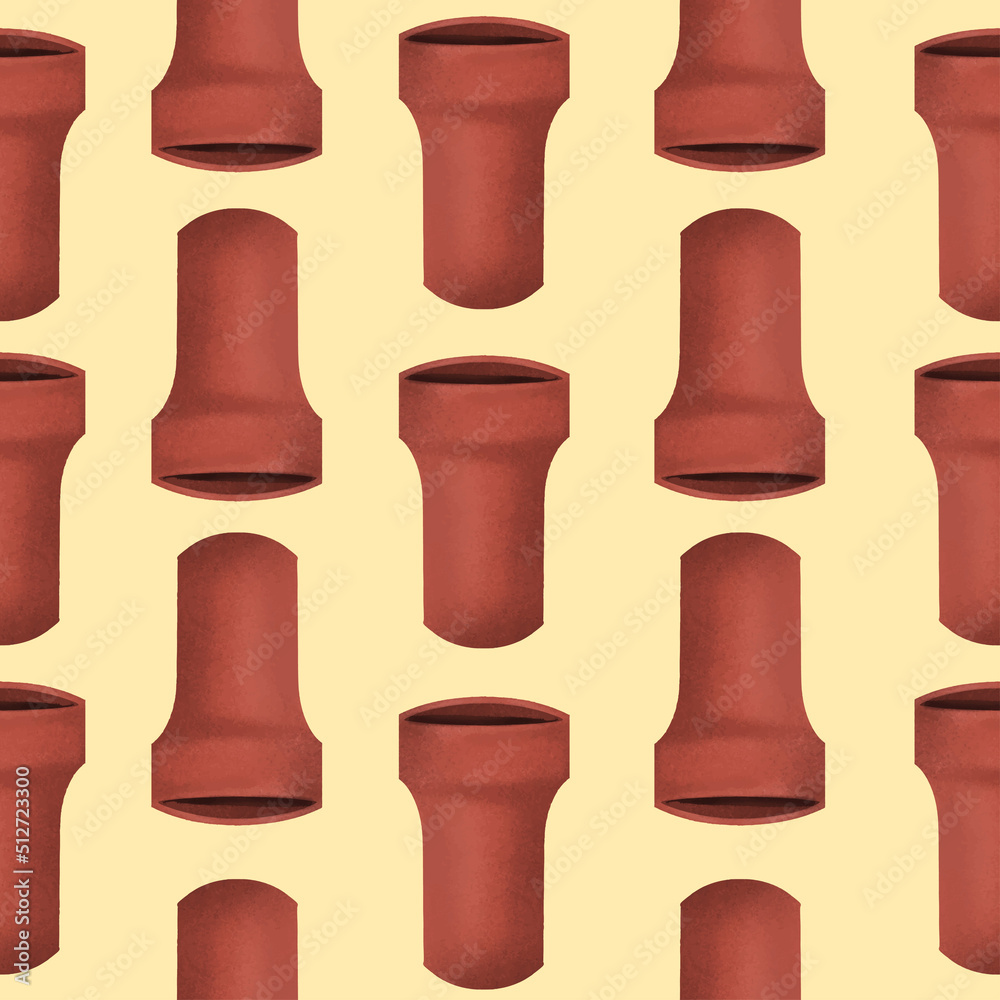 Terracota vase pottery hand drawn seamless pattern vector illustration Terracota vase pottery hand drawn seamless pattern vector illustration