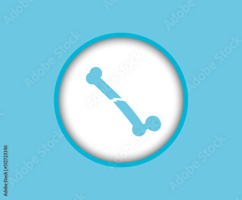 Broken leg bone line icon. Fracture femur concept.