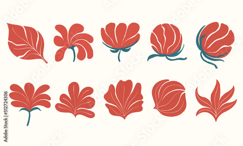 Set of Abstract floral organic shape 