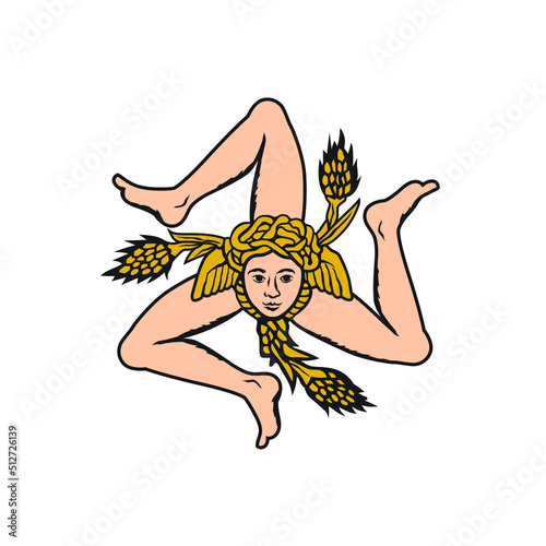 Vector illustration of Sicilian triskelion