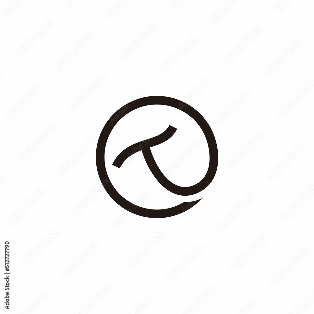 letter te circle line geometric logo vector letter te circle line geometric logo vector