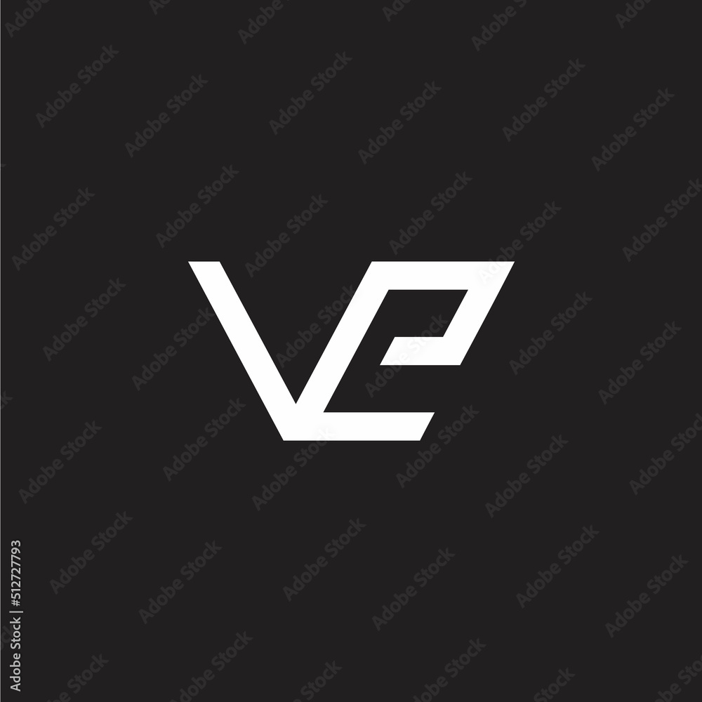 letter ve simple line geometric logo vector letter ve simple line geometric logo vector