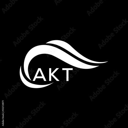 AKT letter logo. AKT best black background vector image. AKT Monogram logo design for entrepreneur and business.
 photo