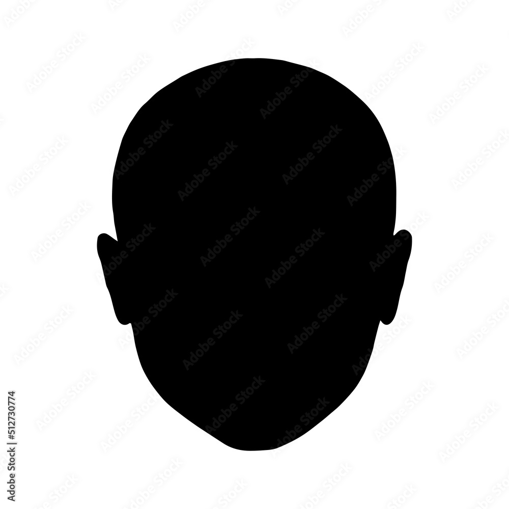 The Head Icon Black Silhouette Of A Unisex Head Of A Man Without Hair