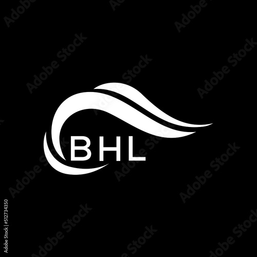 BHL letter logo. BHL best black ground vector image. BHL letter logo design for entrepreneur and business. photo