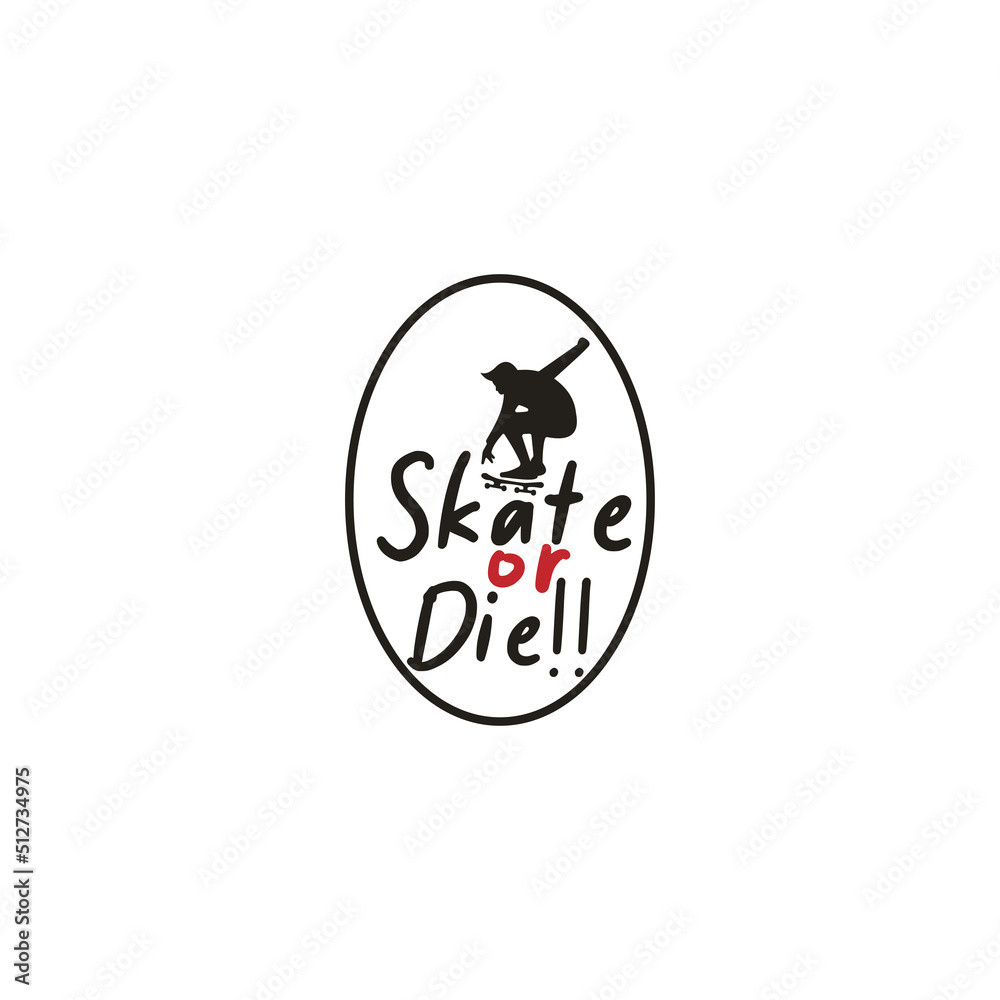 skate logo design template icon vector illustration