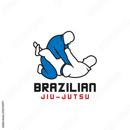 Jiu jutsu logo design template icon vector illustration photo