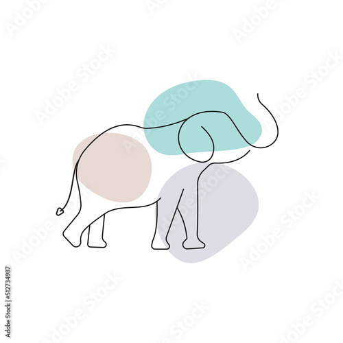 Elephant line design template icon vector illustration