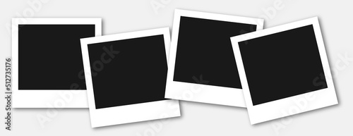 Photo Frame Collection. Polaroid photo frame set.Photo frames with realistic drop shadow vector effect isolated design.