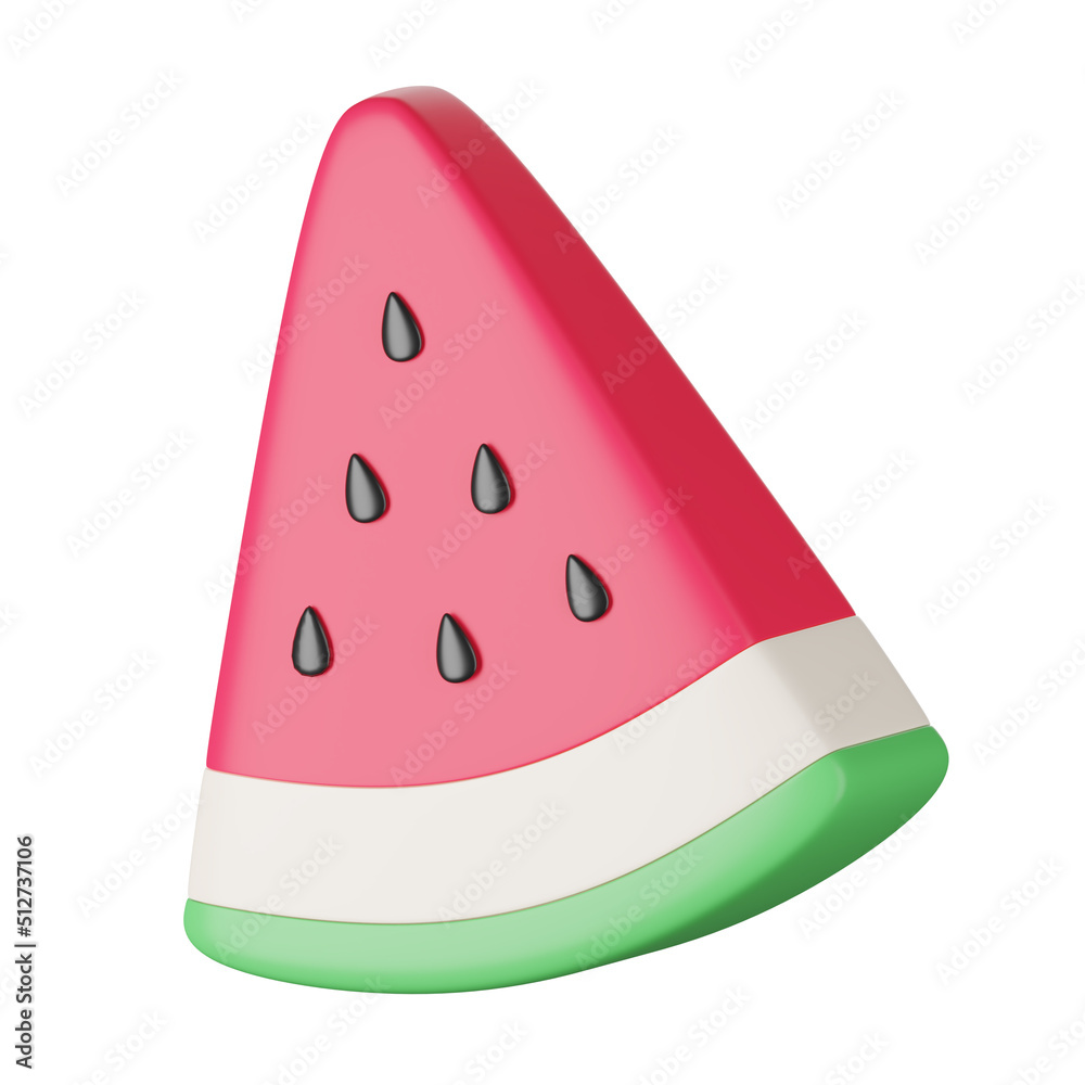 3D render of slice watermelon isolated on white. Clipping path. 3D render of slice watermelon isolated on white. Clipping path.