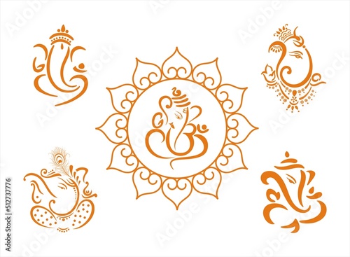 Ganesha, Aum, Hindu wedding card, Diwali, India	