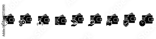 Payment system icon vector set. Digital wallet illustration sign collection. virtual money symbol.
