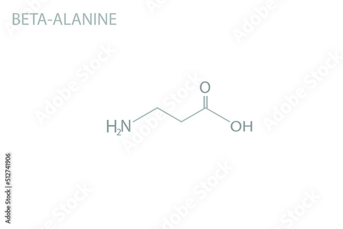 Beta-Alanine molecular skeletal 3D chemical formula.	
