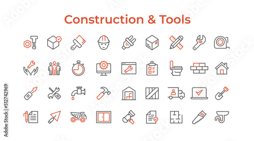 Construction and Tools line icons