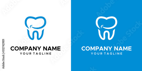 a smile tooth themed graphic image, on a blue and white background. vector graphics base.