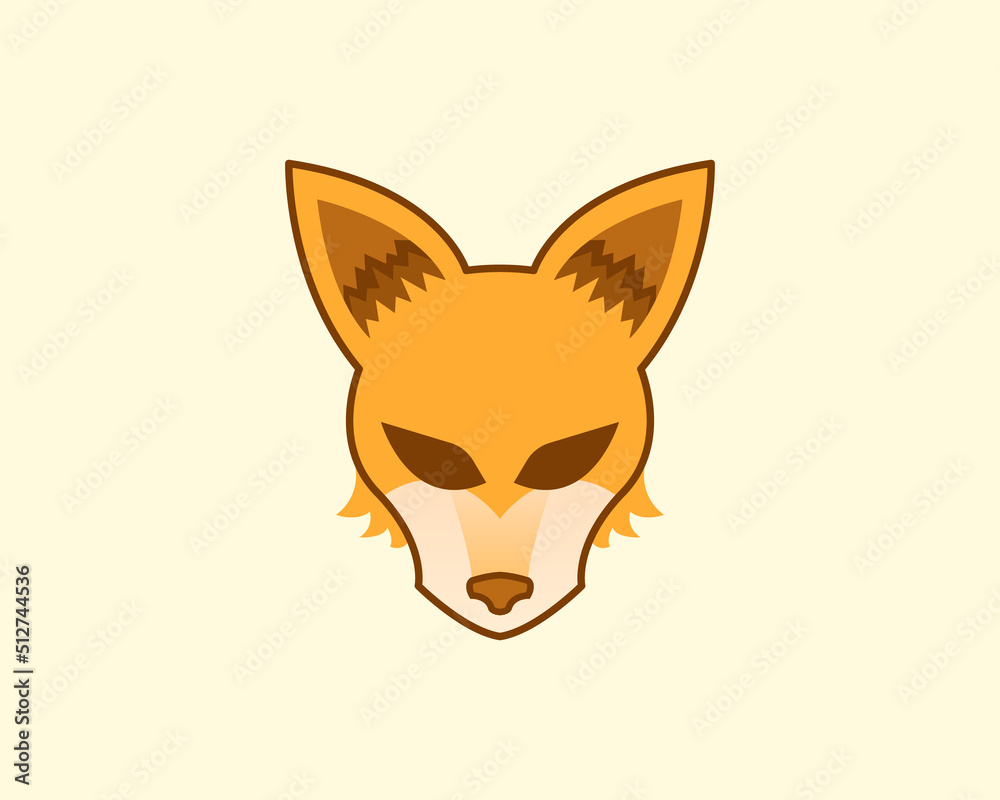 red fox head logo concept