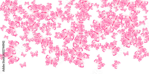 Fairy pink butterflies cartoon vector wallpaper. Summer cute insects. Wild butterflies cartoon children illustration. Sensitive wings moths graphic design. Nature beings.