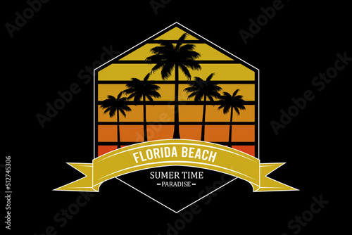 Florida beach retro vintage landscape design
