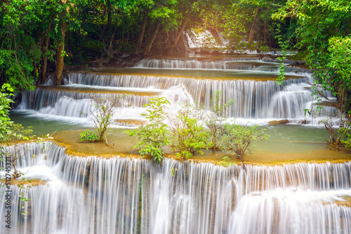 Huai Mae Khamin waterfall at Kanchanaburi   Thailand   beautiful waterfall 