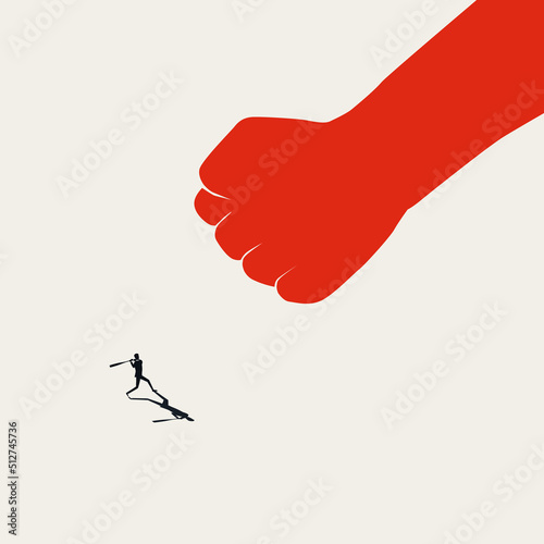 Business struggle and challenge vector concept. Symbol of defense, competition, conflict. Minimal illustration