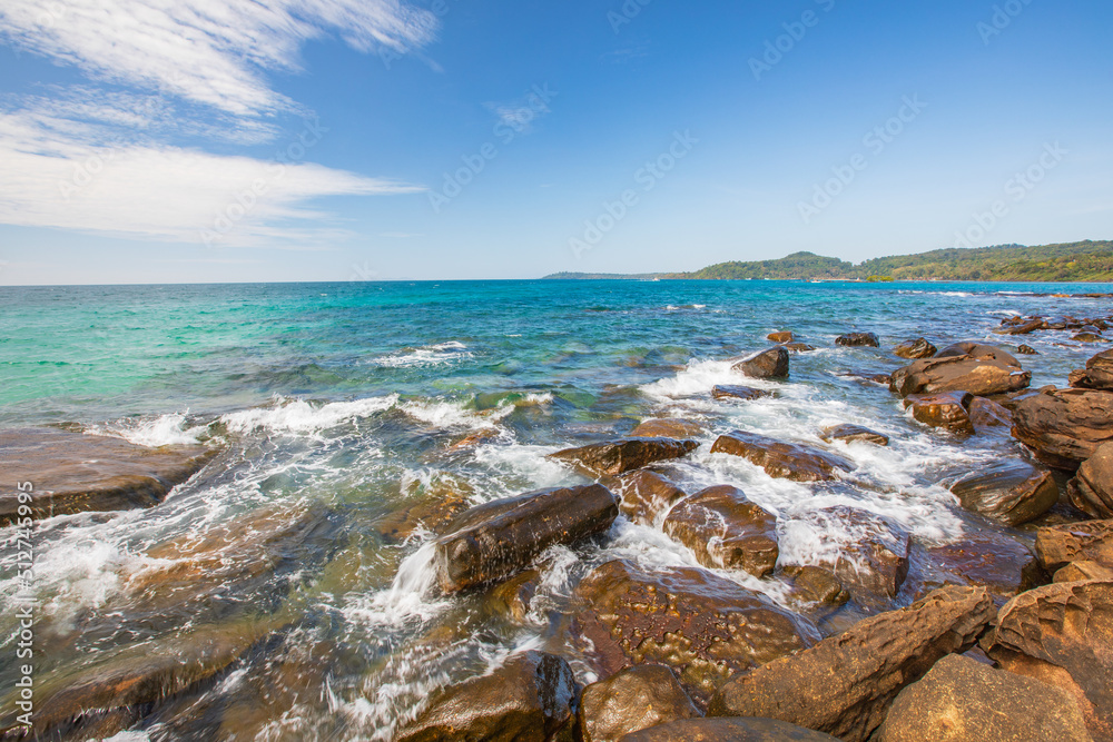 Beautiful beach on the tropical sea at Trat Province, Thailand.