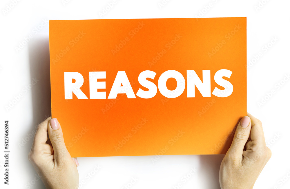 Reasons text card, concept background Reasons text card, concept background