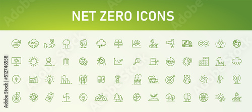 NET ZERO banner icons, carbon neutral and net zero concept. natural environment A climate-neutral long-term strategy greenhouse gas emissions targets wooden block with green net center icon