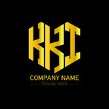 KKI letter luxury logo design on black background. KKI creative initials letter logo concept. KKI letter design. 