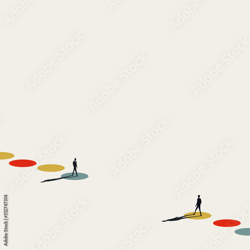 Business partnership and cooperation vector concept. Symbol of collaboration, solution. Minimal illustration.
