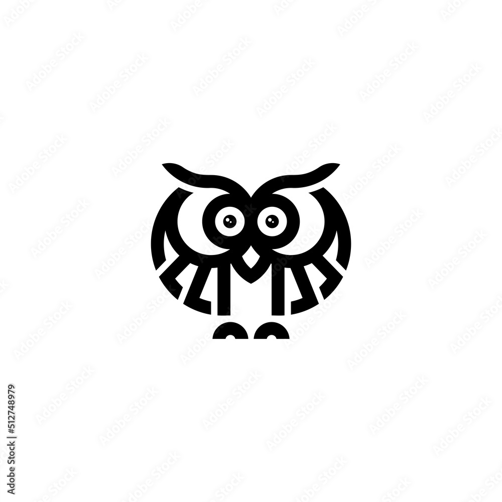 Fototapeta premium Owl bird logo line vector illustration. modern logo design flat