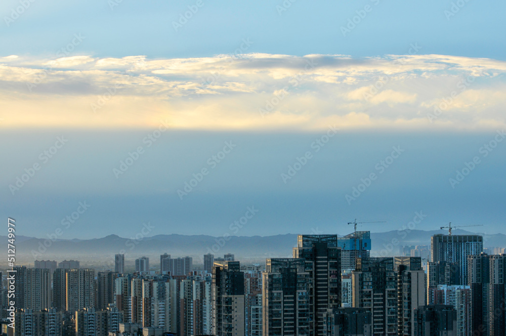 Fototapeta premium sunset over the city