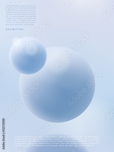Vector Minimalist Abstract Ball, Sphere or Planet Poster, Book Cover or Advertisement Background. Aqua and Light Blue.	
