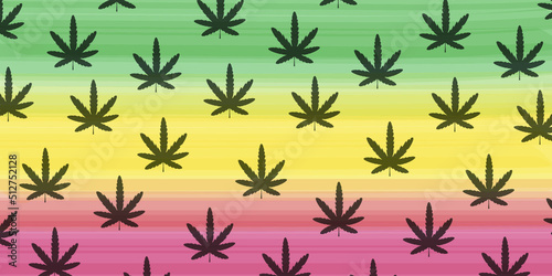 reagge jamaica with black marijuana style pattern background