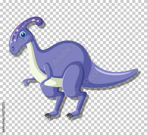 Cute parasaurolophus dinosaur isolated