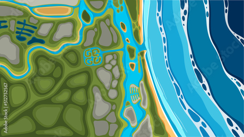 Aerial view of beach coast